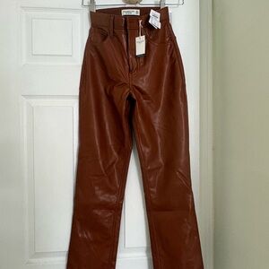 Abercrombie & Fitch Women's Tan Straight Leg Jeans